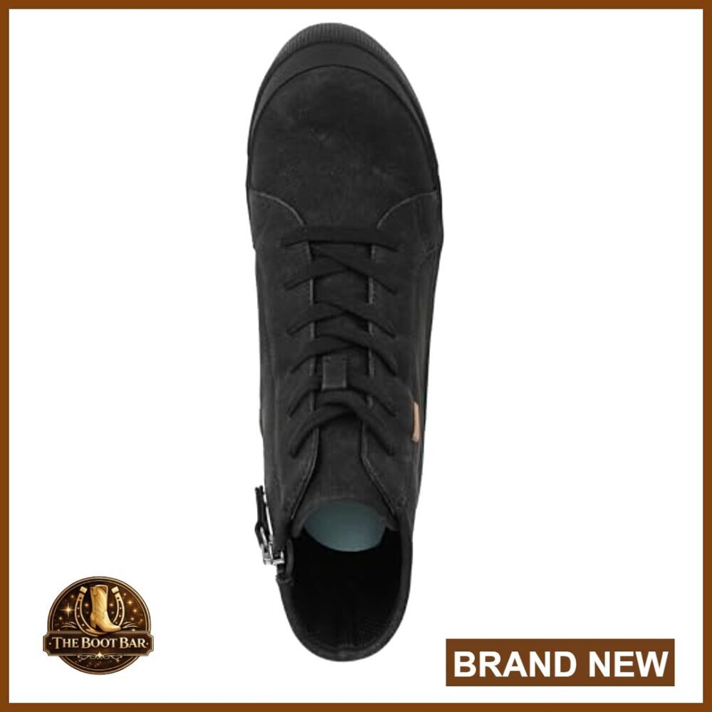Platform Ankle Boots with Arch Support, Faux Leather, Lace-Up - Picture 5 of 7